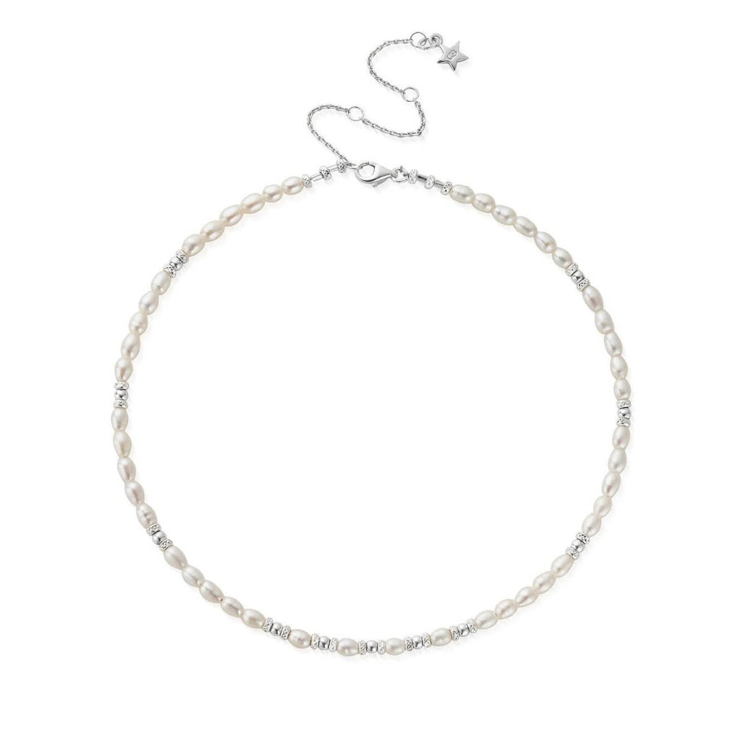 ChloBo Silver and Pearl Choker Necklace - MococoChloBoSNPCHOKER9506725366878Necklaces