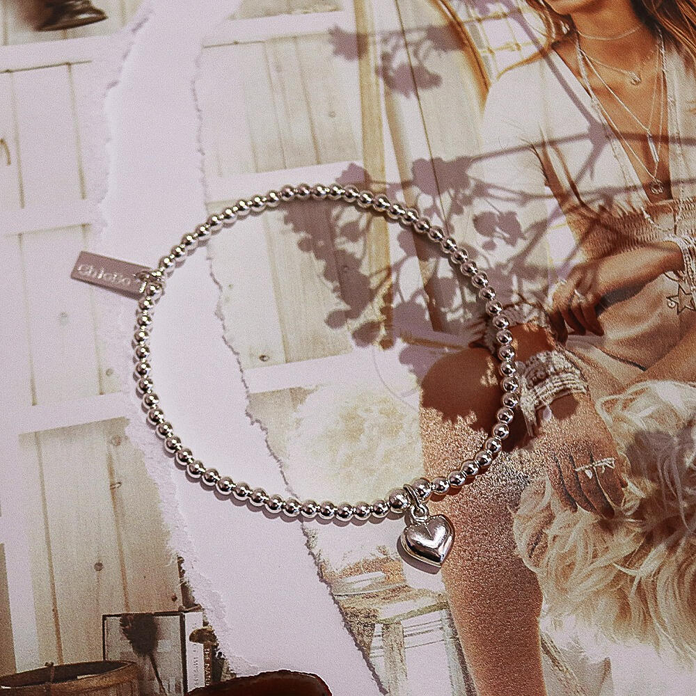 ChloBo Silver Cute Charm Puffed Heart Bracelet - MococoChloBoSBCC0235060441653345Bracelets
