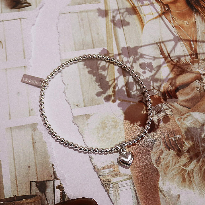 ChloBo Silver Cute Charm Puffed Heart Bracelet - MococoChloBoSBCC0235060441653345Bracelets