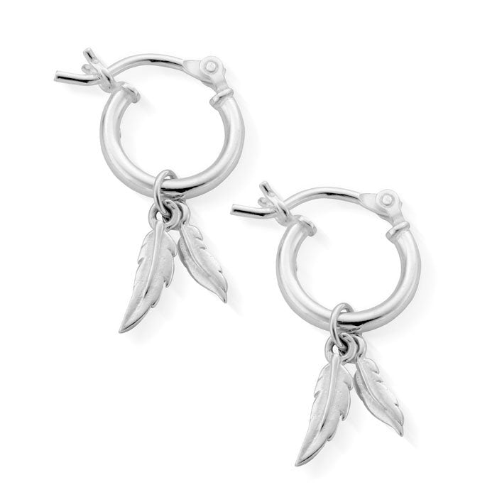 ChloBo Silver Double Feather Small Hoops - MococoChloBoSEH5840754169351830Earrings