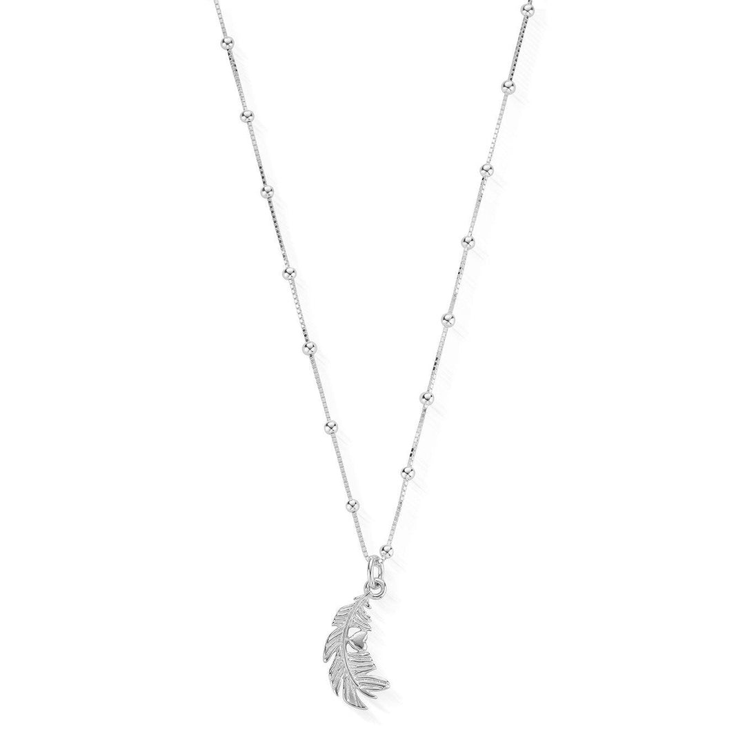 ChloBo Silver Feather Heart Pendant Newbie Necklace - MococoChloBoSNBB5965060441658869Necklaces