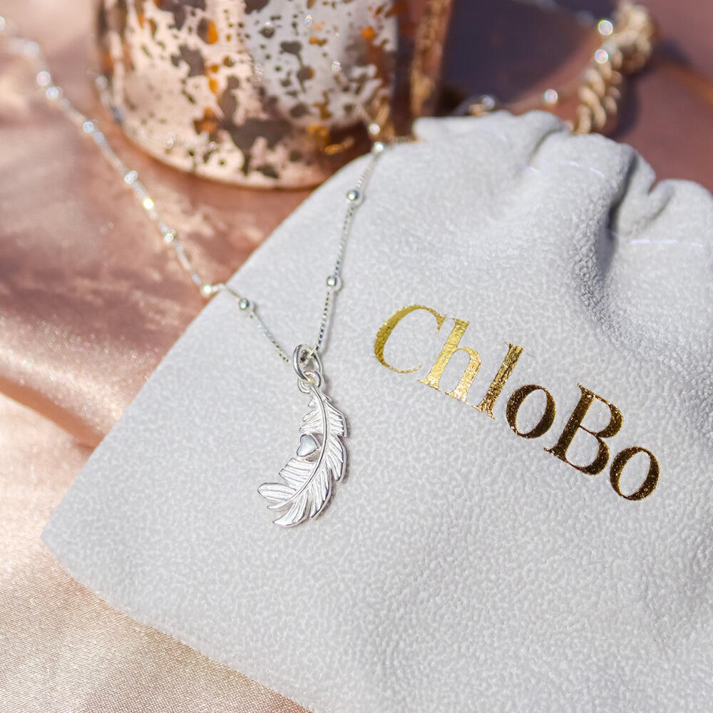ChloBo Silver Feather Heart Pendant Newbie Necklace - MococoChloBoSNBB5965060441658869Necklaces