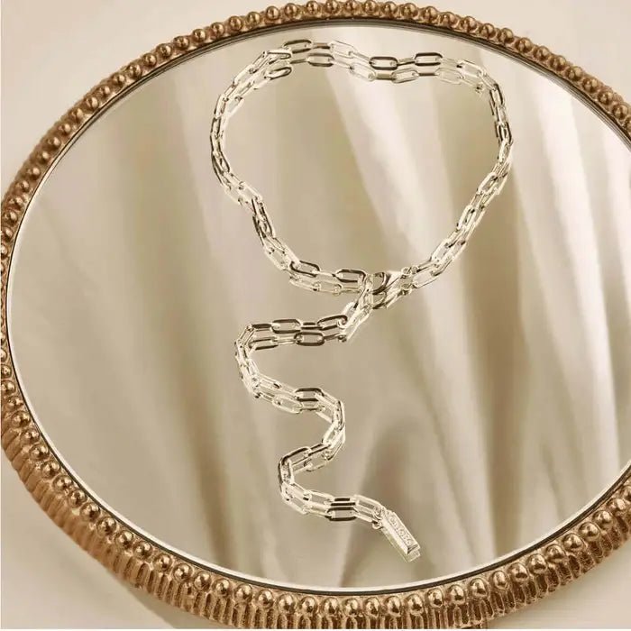 ChloBo Silver Mini Link Lariat Necklace - MococoChloBoCC - S - NE - 12 - S19505723761852Necklaces