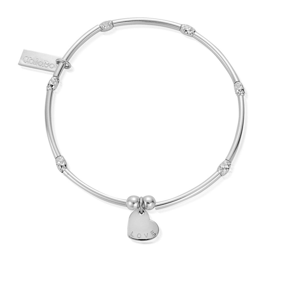 ChloBo Silver Mini Noodle Sparkle Rice Love Heart Bracelet - MococoChloBoSBMNSR0925060436643276Bracelets
