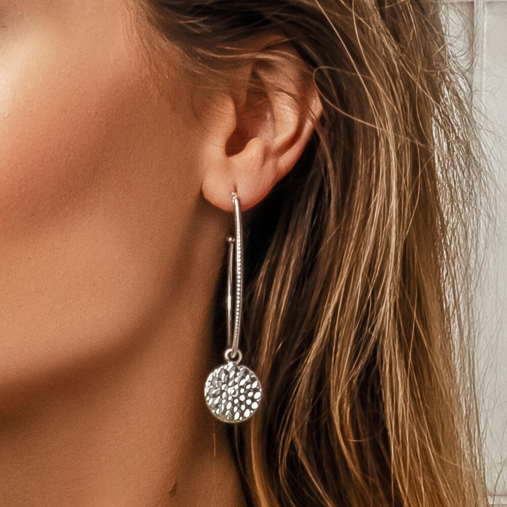 ChloBo Silver Moon Flower Hoop Earrings - MococoChloBoSEH6595060441655127Earrings