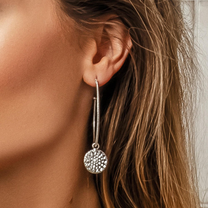 ChloBo Silver Moon Flower Hoop Earrings - MococoChloBoSEH6595060441655127Earrings
