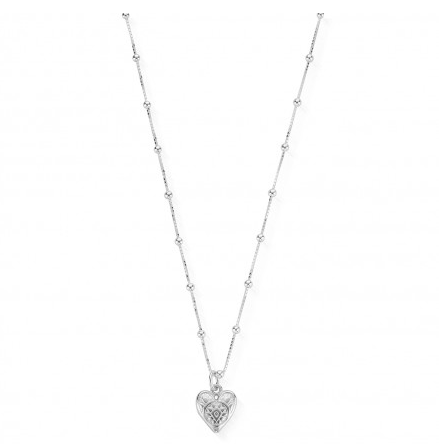 ChloBo Silver Newbie Patterned Heart Necklace - MococoChloBoSNBB6915060441658876Necklaces