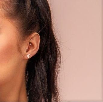 ChloBo Silver Starry Moon Stud Earrings - MococoChloBoSEST30760754169355609Earrings