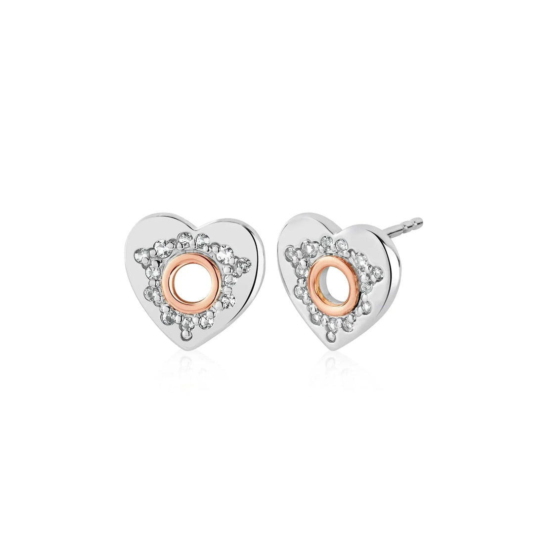Clogau Cariad Sparkle Heart Silver Stud Earrings - MococoClogau3SCRS06525051537379331Earrings