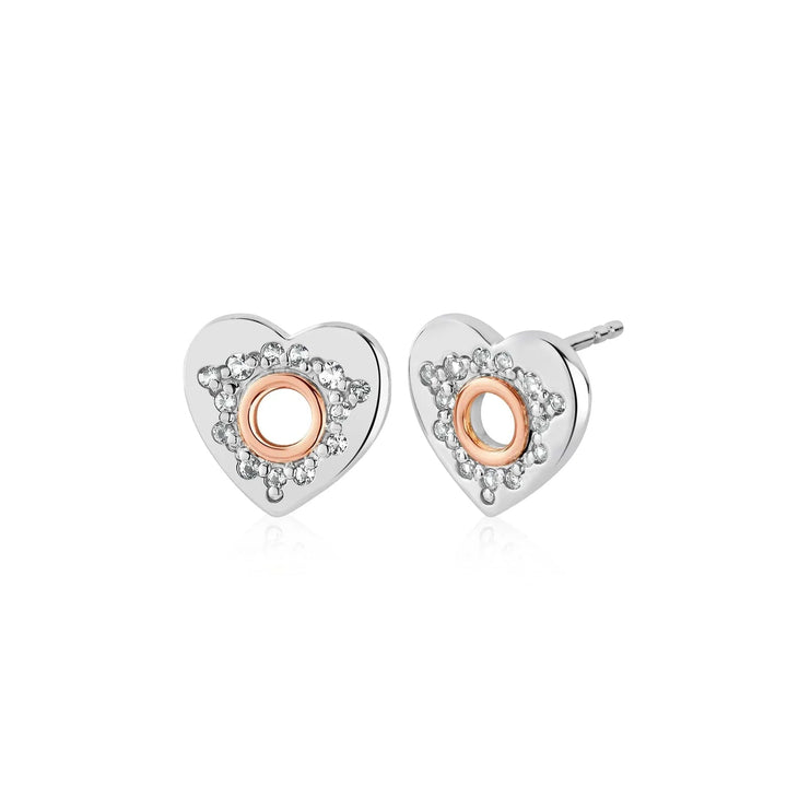 Clogau Cariad Sparkle Heart Silver Stud Earrings - MococoClogau3SCRS06525051537379331Earrings