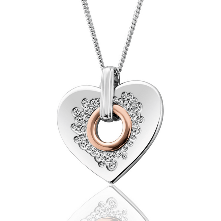 Clogau Cariad Sparkle Large Silver Heart Pendant Necklace - MococoClogau3SCCP015051537324553Necklaces