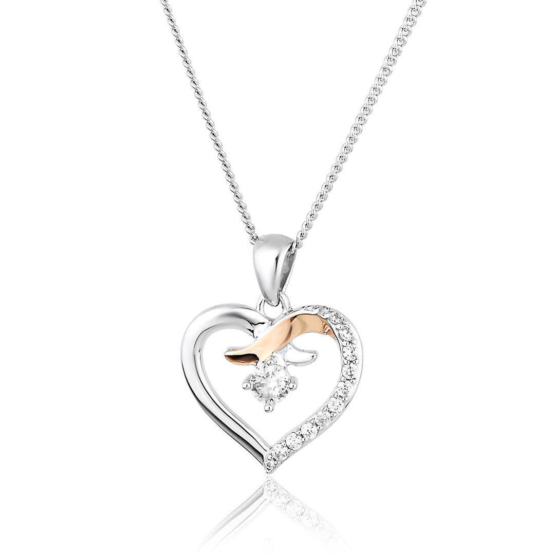 Clogau Kiss Silver Heart Pendant Necklace - MococoClogau3SCGKP5051537301684Necklaces