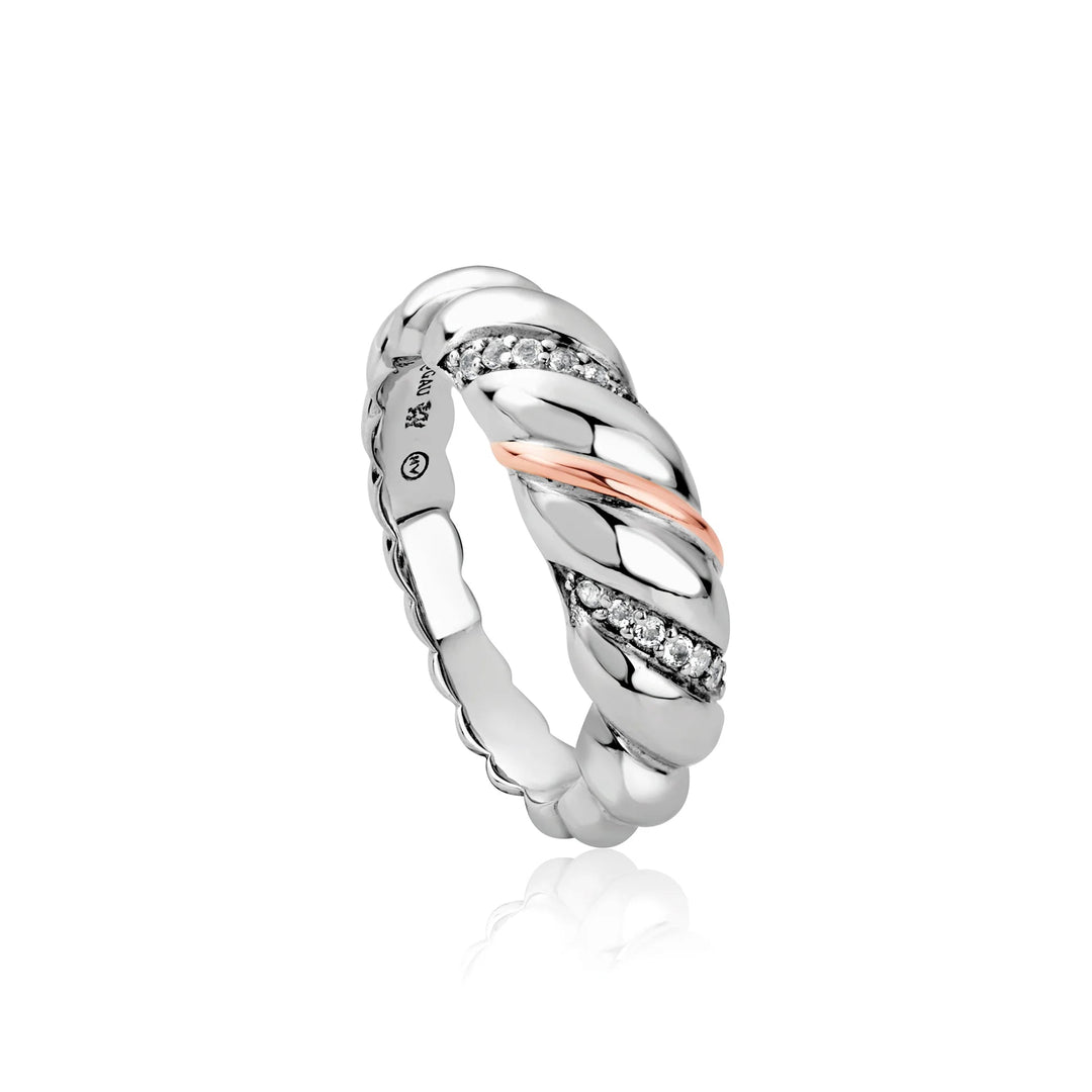 Clogau Lovers Twist Silver Slim Ring - MococoClogau3SLTW0615/M5051537372219Rings