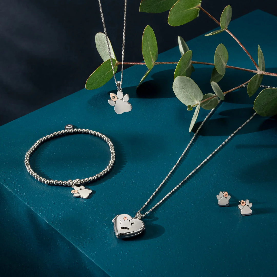 Clogau Paw Print Heart Locket Necklace - MococoClogau3SPWP06175051537372301Necklaces