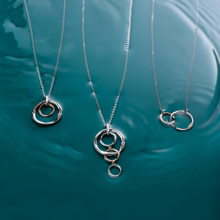 Clogau Ripples Silver Interlocking Circles Choker Necklace - MococoClogau3SRPP06015051537371632Necklaces