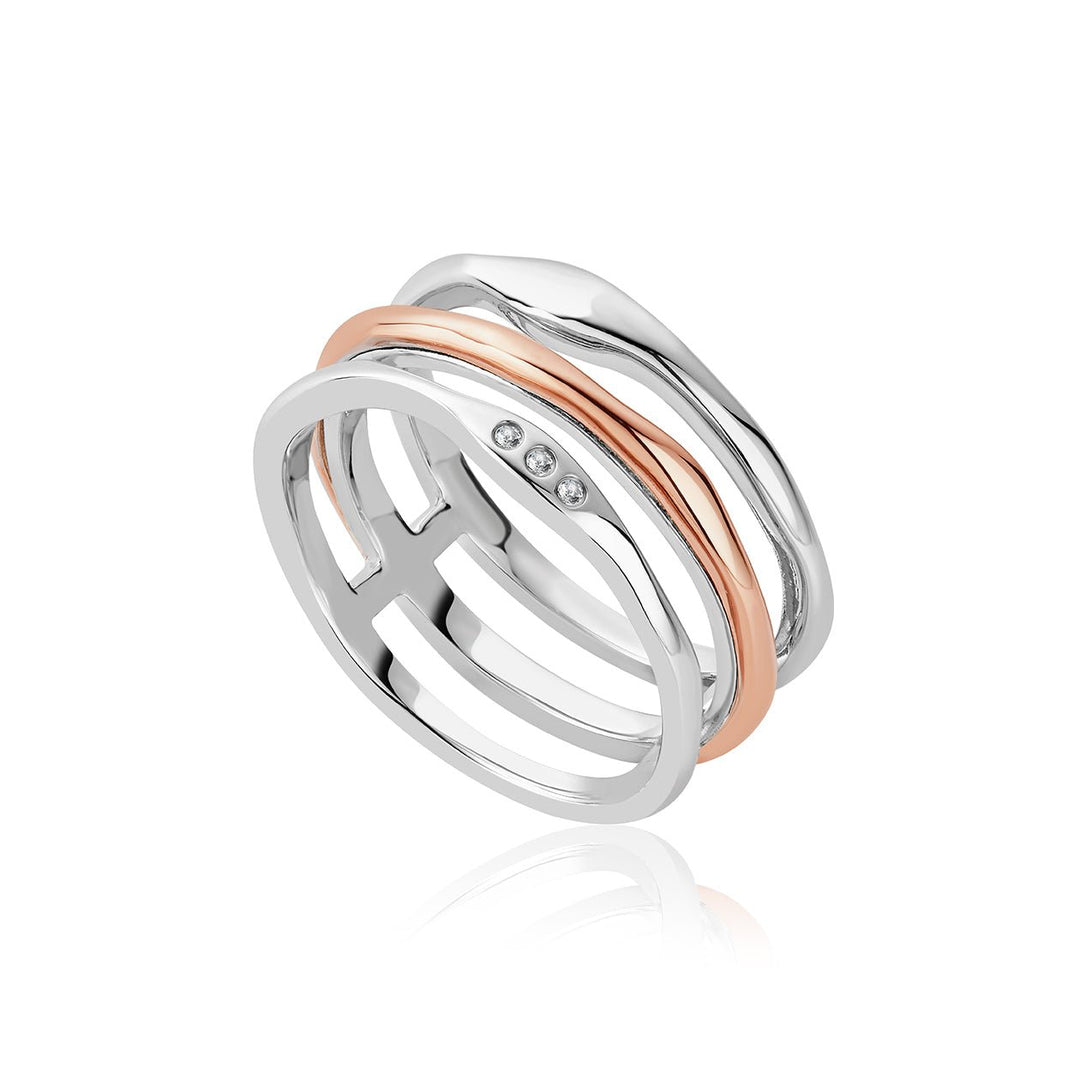 Clogau Ripples Triple Band White Topaz Ring - MococoClogau3SRPP0210/N5051537355595Rings