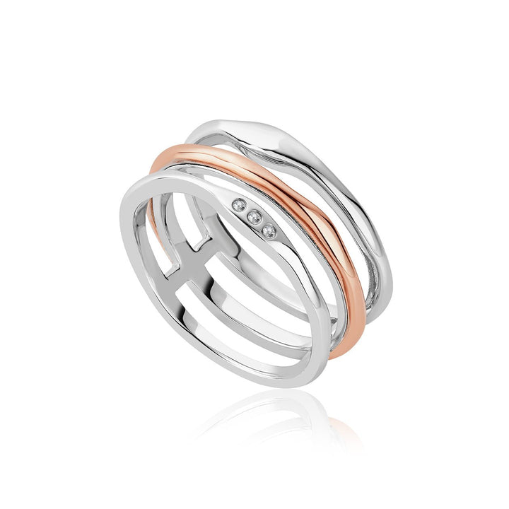 Clogau Ripples Triple Band White Topaz Ring - MococoClogau3SRPP0210/N5051537355595Rings
