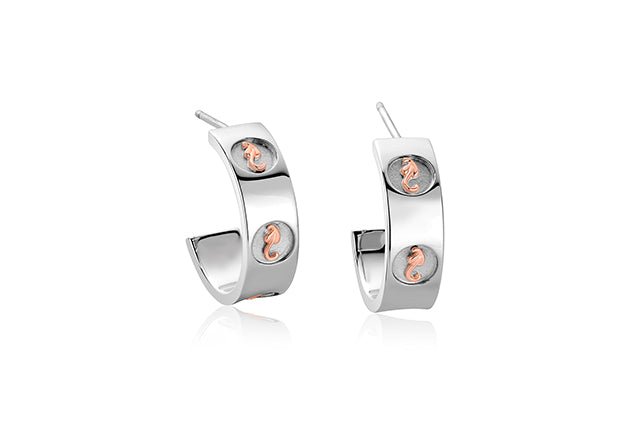 Clogau Tree of Life Insignia Silver Half - Hoop Earrings - MococoClogau3STOL01805051537368496Earrings