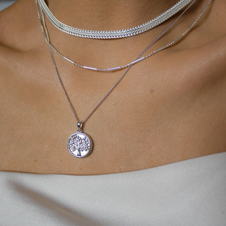 Clogau Tree of Life Mother of Pearl Silver Circle Necklace - MococoClogau3SNTLCWP5051537323297Necklaces