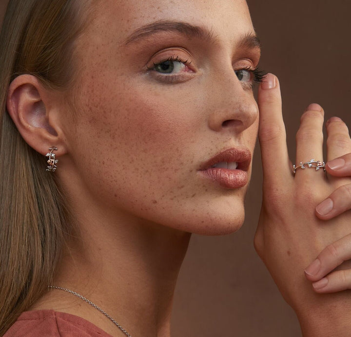 Clogau Vine of Life White Topaz Half Hoop Earrings - MococoClogau3STOL02355051537358848Earrings