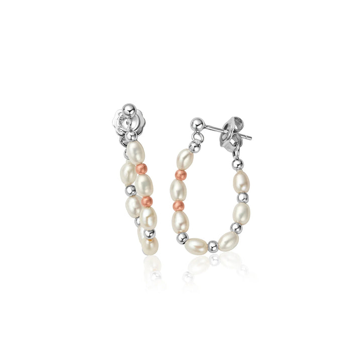 Clogau Welsh Beachcomber Silver and Pearl Drop Earrings - MococoClogau3SBCH06305051537372714Earrings
