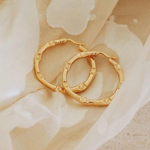 Daisy London 18ct Gold Estee Lalonde Goddess Glow Hoop Earrings - MococoDaisy London2ELE23_GP5056104123423Earrings