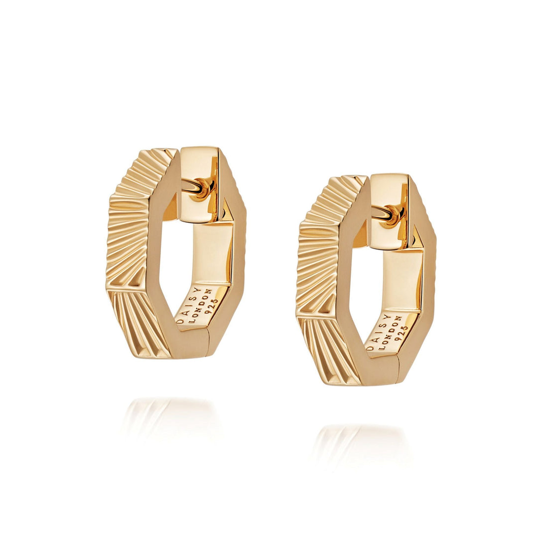 Daisy London 18ct Gold Estee Lalonde Octagonal Huggie Hoops - MococoDaisy LondonELE13_GP5056104123522Earrings