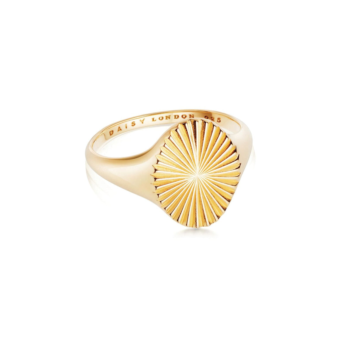 Daisy London 18ct Gold Estee Lalonde Sunburst Signet Ring - MococoDaisy LondonELSR09_GP_S5056104123607Rings