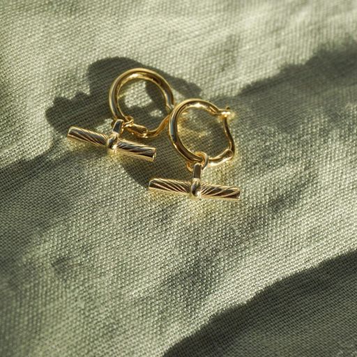 Daisy London 18ct Gold Estee Lalonde Tbar Charm Earrings - MococoDaisy LondonELE03_GP5056104123454Earrings