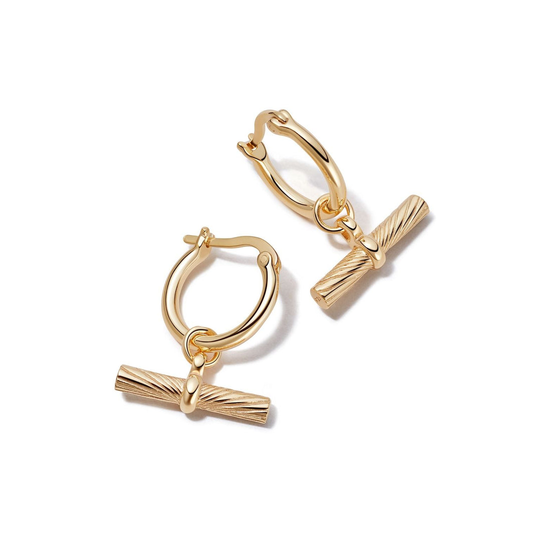 Daisy London 18ct Gold Estee Lalonde Tbar Charm Earrings - MococoDaisy LondonELE03_GP5056104123454Earrings