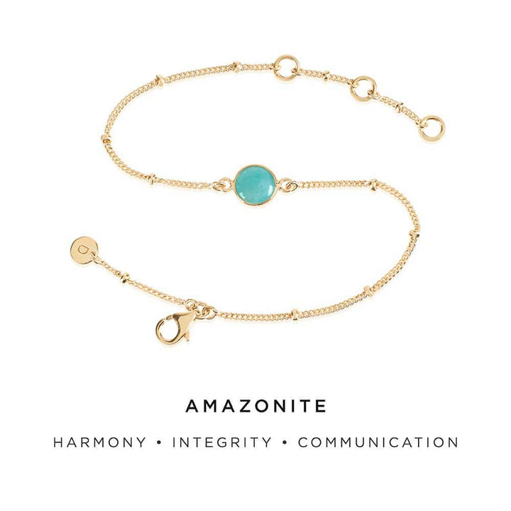 Daisy London 18ct Gold Plate Amazonite Healing Stone Bracelet - MococoDaisy LondonHBR1003_GP5056104103258Bracelets