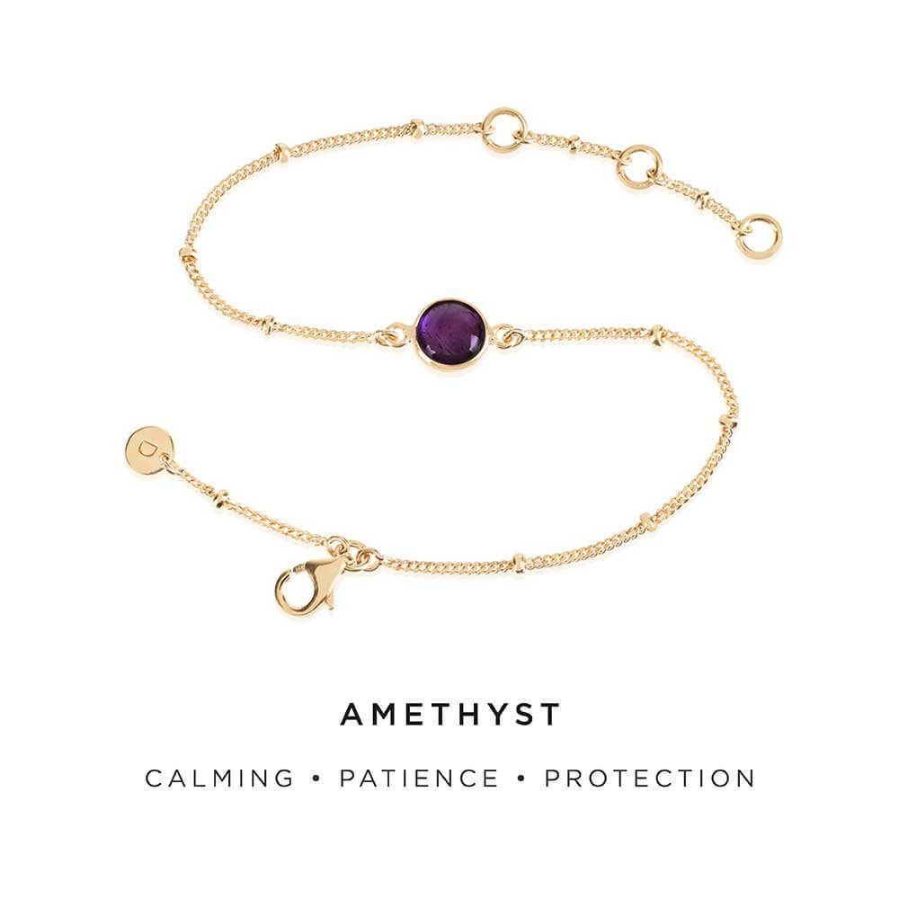 Daisy London 18ct Gold Plate Amethyst Healing Stone Bracelet - MococoDaisy LondonHBR1002_GP5056104103241Bracelets