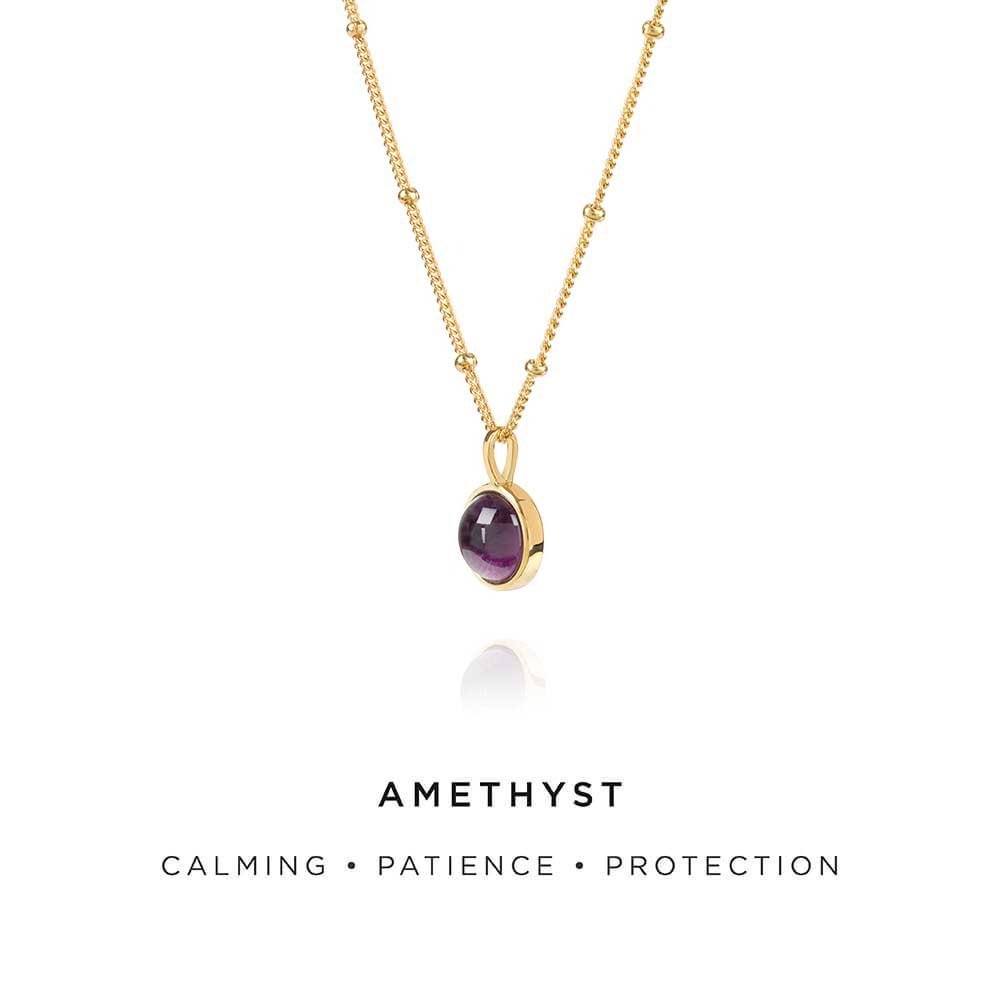 Daisy London 18ct Gold Plate Amethyst Healing Stone Necklace - MococoDaisy LondonHN1002_GP5056104103593Necklaces