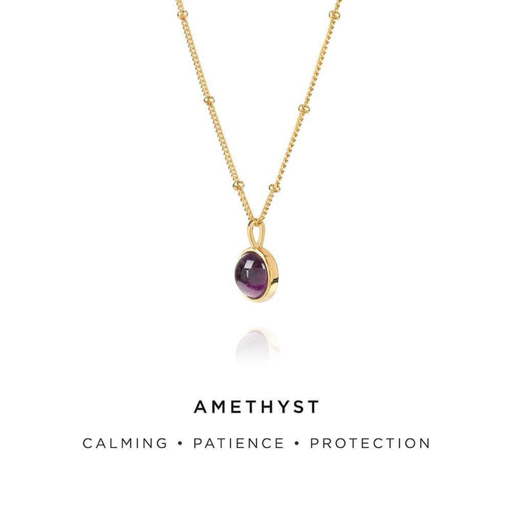 Daisy London 18ct Gold Plate Amethyst Healing Stone Necklace - MococoDaisy LondonHN1002_GP5056104103593Necklaces