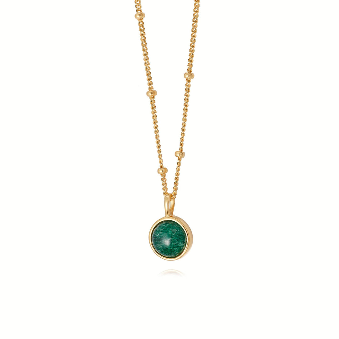 Daisy London 18ct Gold Plate Green Aventurine Healing Stone Necklace - MococoDaisy LondonHN2001_GP5056104131695Necklace