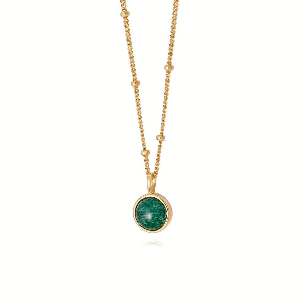 18ct Gold Plate Aventurine Healing Stone Necklace