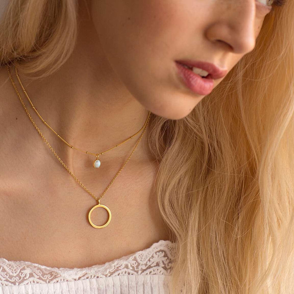 Daisy London 18ct Gold Plate Howlite Healing Stone Necklace - MococoDaisy LondonHN1006_GP5056104103630Necklaces