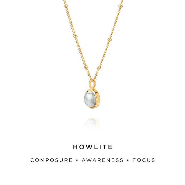 Daisy London 18ct Gold Plate Howlite Healing Stone Necklace - MococoDaisy LondonHN1006_GP5056104103630Necklaces