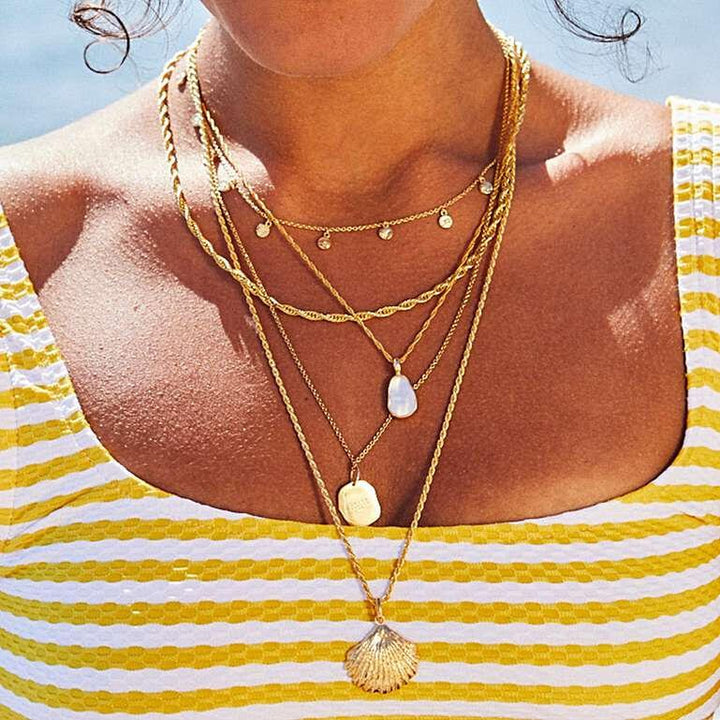 Daisy London 18ct Gold Plate Isla Fossil Charm Necklace - MococoDaisy LondonSN08_GP5056104104750Necklace