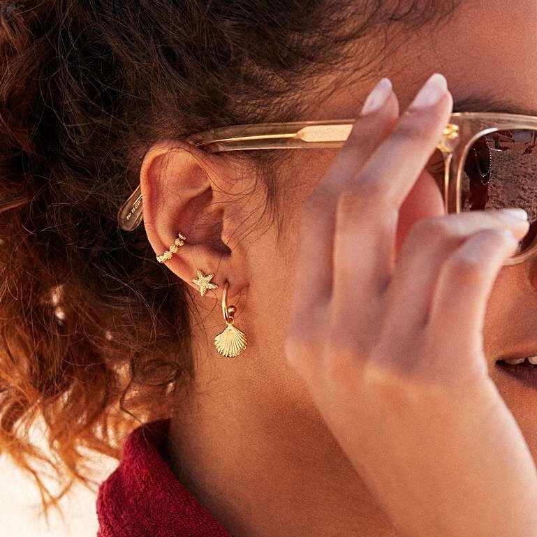 Daisy London 18ct Gold Plate Isla Shell Drop Earrings - MococoDaisy LondonSE06_GP5056104104552Earrings