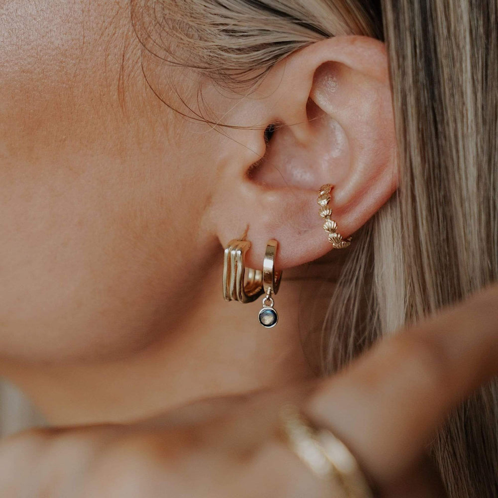 Daisy London 18ct Gold Plate Labradorite Healing Huggie Hoops - MococoDaisy LondonHE3007_GP5056104108994Earrings