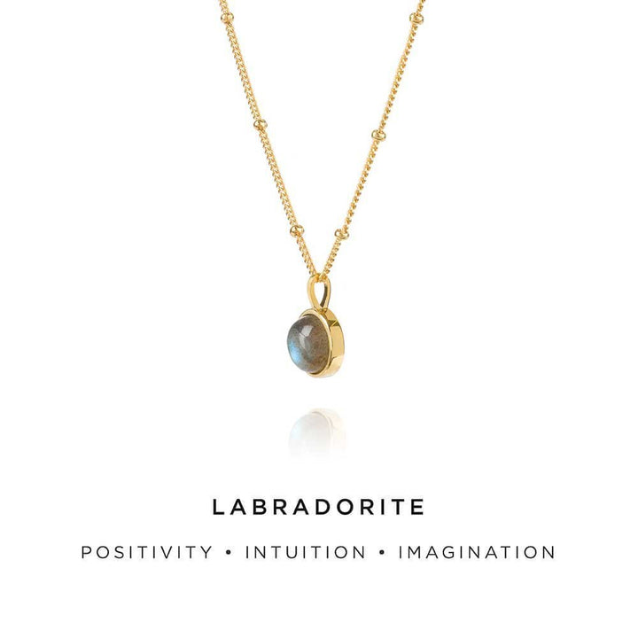 Daisy London 18ct Gold Plate Labradorite Healing Necklace - MococoDaisy LondonHN1007_GP5056104103647Necklaces