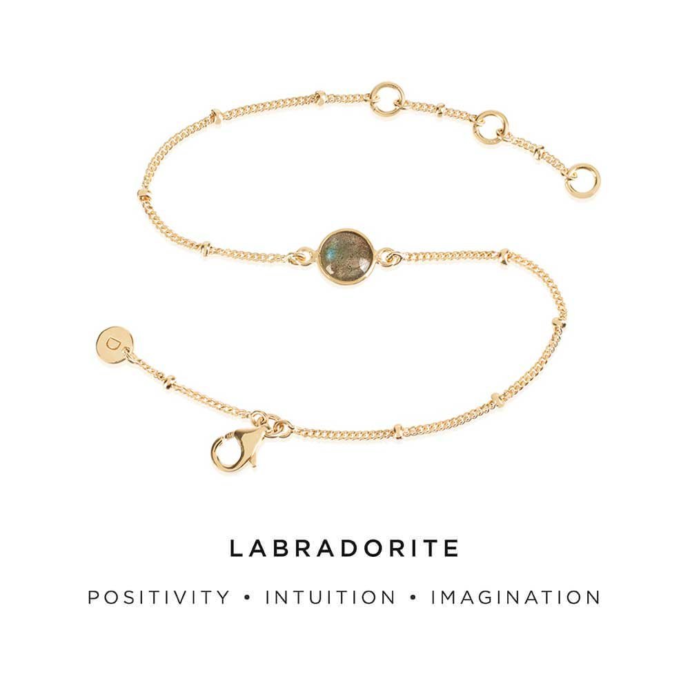 Daisy London 18ct Gold Plate Labradorite Healing Stone Bracelet - MococoDaisy LondonHBR1007_GP5056104103296Bracelets