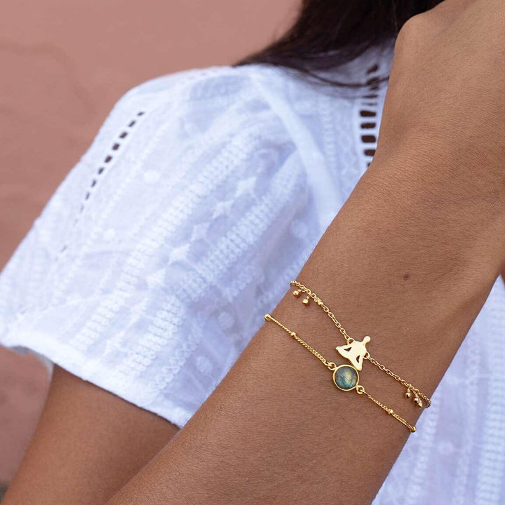 Daisy London 18ct Gold Plate Labradorite Healing Stone Bracelet - MococoDaisy LondonHBR1007_GP5056104103296Bracelets