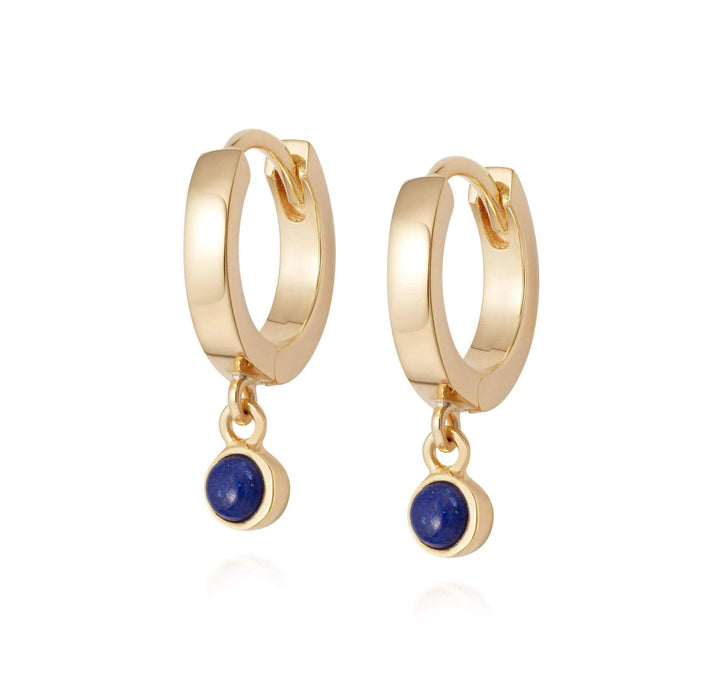 Daisy London 18ct Gold Plate Lapis Healing Huggie Hoops - MococoDaisy LondonHE3004_GP5056104108932Earrings