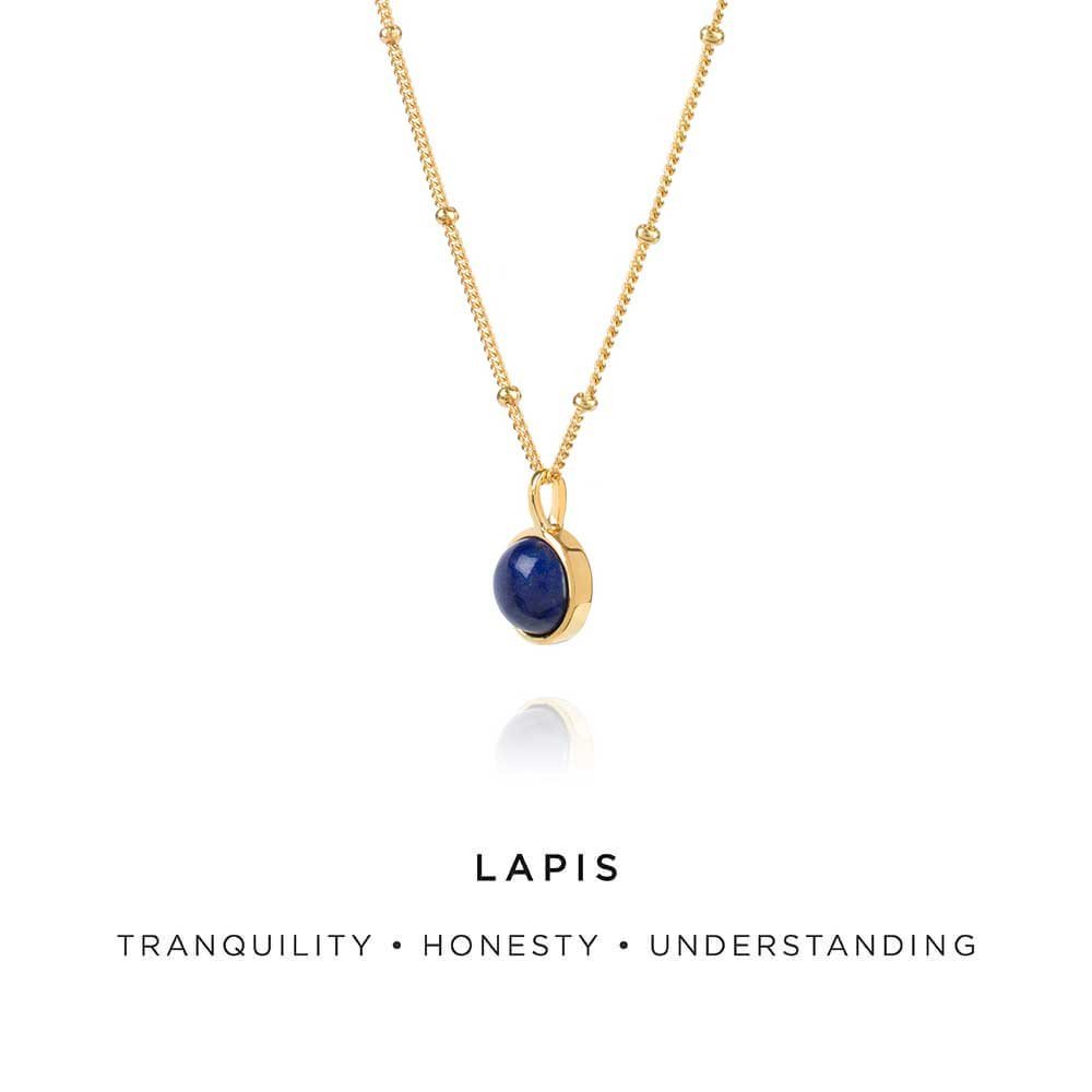 Daisy London 18ct Gold Plate Lapis Healing Necklace - MococoDaisy LondonHN1004_GP5056104103616Necklaces