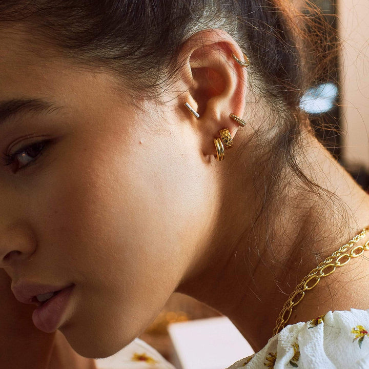 Daisy London 18ct Gold Plate Meryl Huggie Hoop Earrings - MococoDaisy LondonHUG17_GP5056104110966Earrings