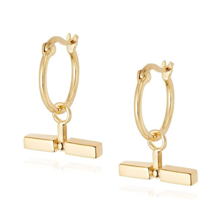 Daisy London 18ct Gold Plate Stacked T Bar Earrings - MococoDaisy LondonEB8010_GP5056104103982Earrings