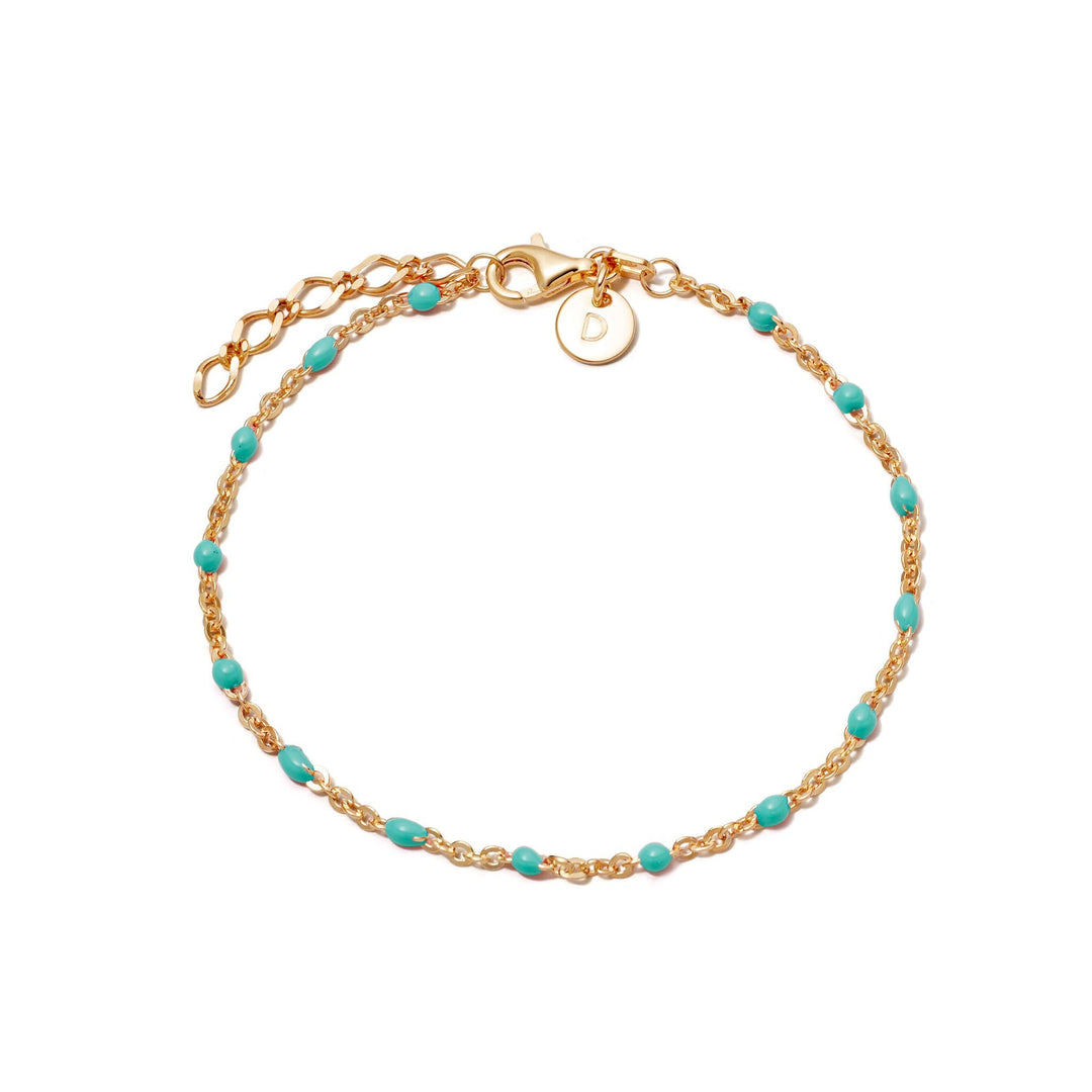 Daisy London 18ct Gold Plate Treasures Turquoise Beaded Bracelet - MococoDaisy LondonBBR02_GPBracelets