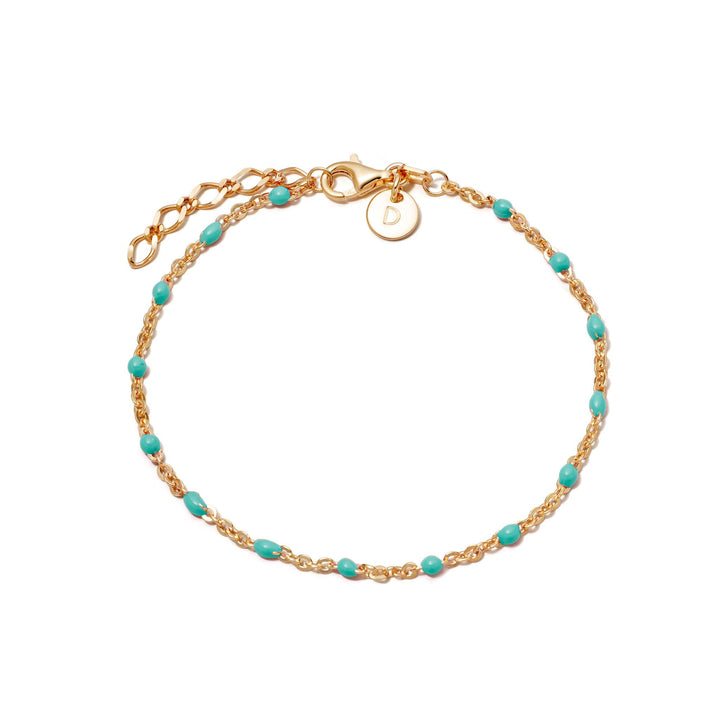 Daisy London 18ct Gold Plate Treasures Turquoise Beaded Bracelet - MococoDaisy LondonBBR02_GPBracelets